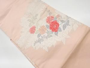 リサイクル　草花模様織出し名古屋帯